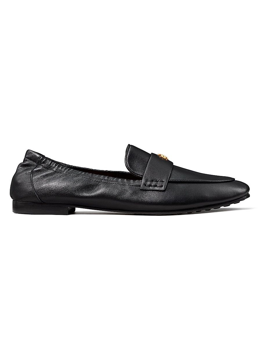 Women's Logo Leather Ballet Loafers - Perfect Black - Size 9.5