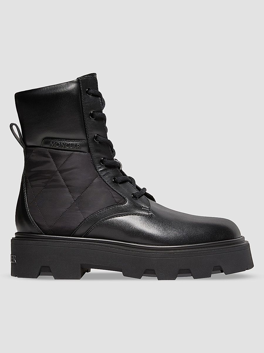 Women's Aurea Ankle Boots in Leather and Nylon - Black - Size 11