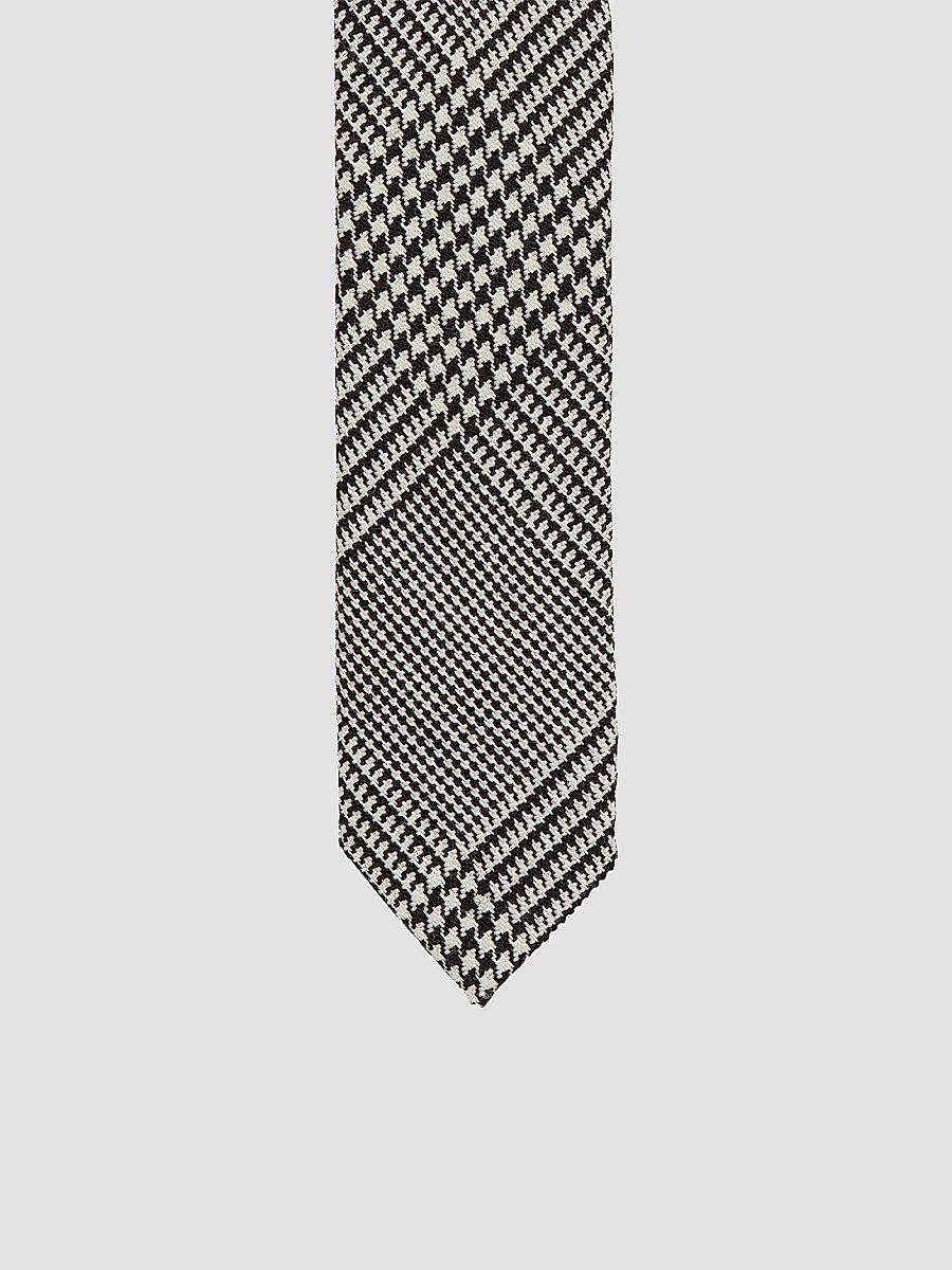 Balmain Men's Cravite Houndstooth Wool-Blend Fine Tie - Black White