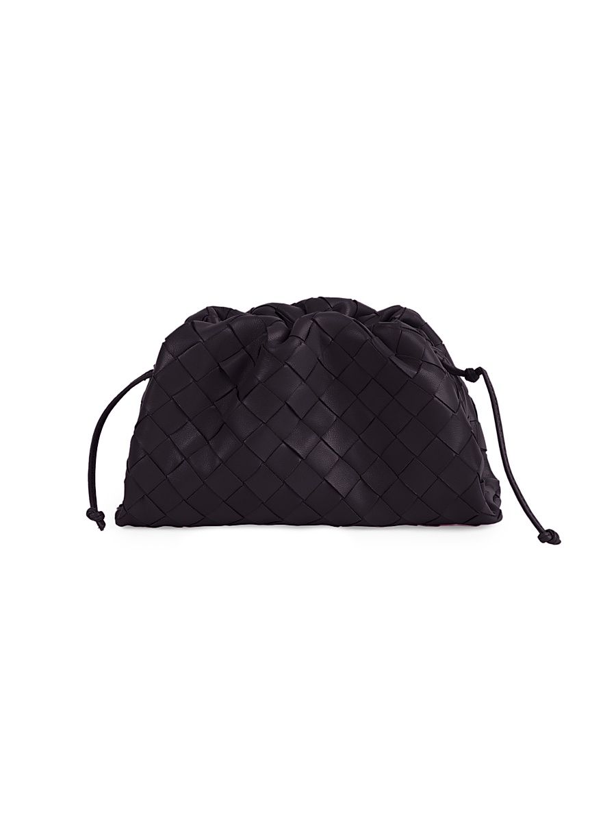 Women's Mini Intrecciato Leather Pouch Clutch - Fondant