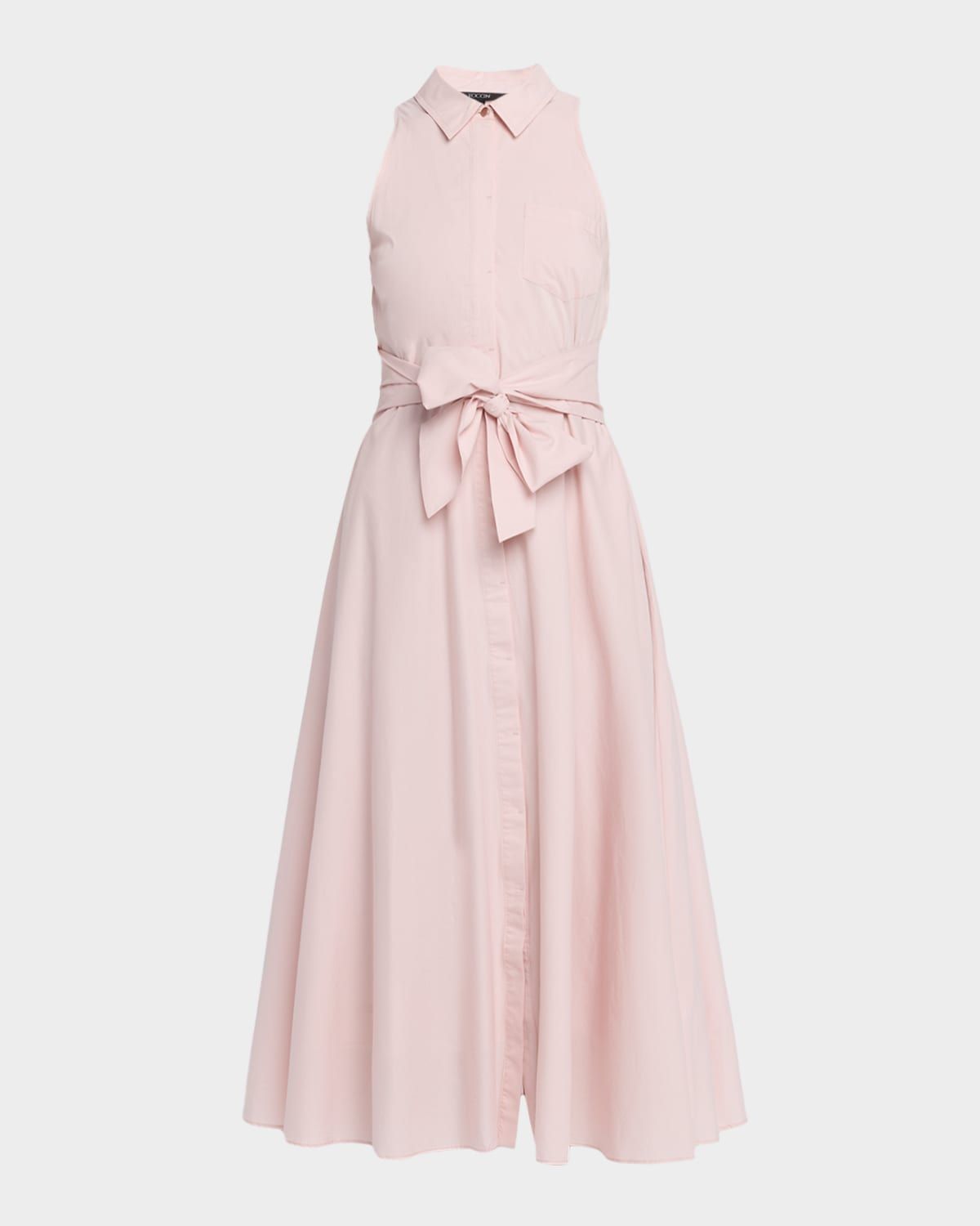 Chelsea Sleeveless Tie-Front Midi Shirtdress