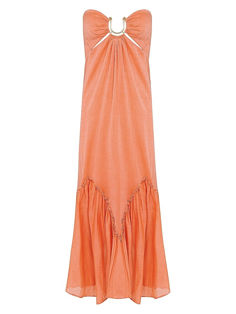 Women's Harper U-Ring Halter Maxi Dress - Orange - Size Small