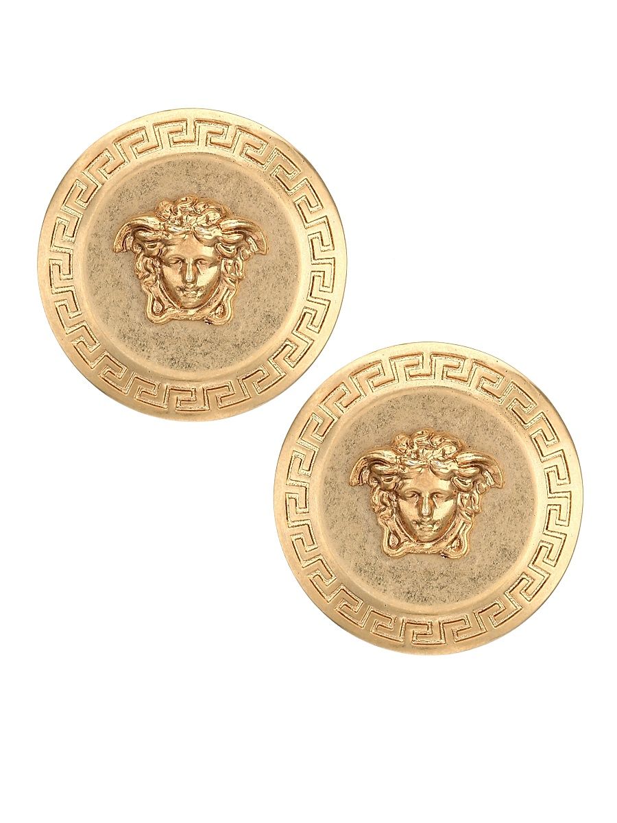 Women's Tribute Goldtone Button Earrings - Gold