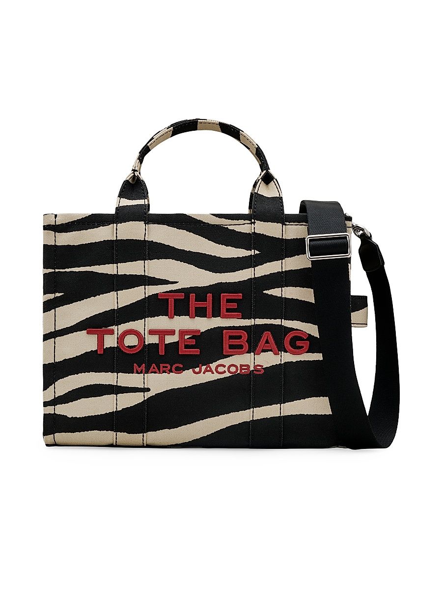 Women's The Zebra Canvas Medium Tote Bag - Black White