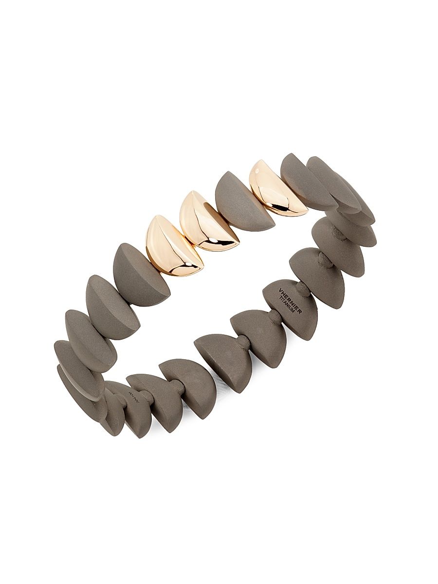 Women's Eclisse Endless Titanium & 18K Rose Gold Stretch Bracelet - Rose Gold