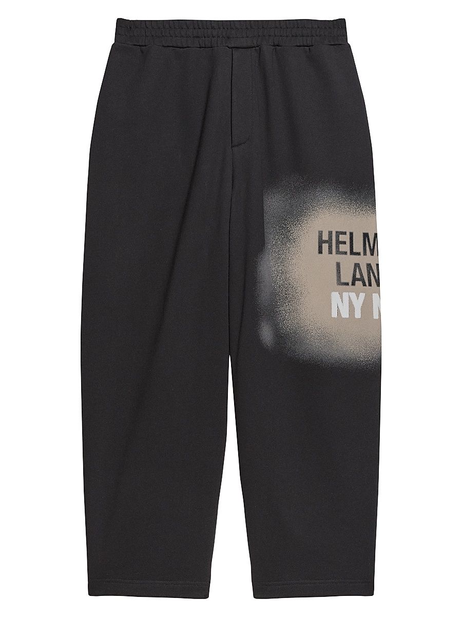 Men's Relaxed Fit Logo Cotton Sweatpants - Black - Size XXL