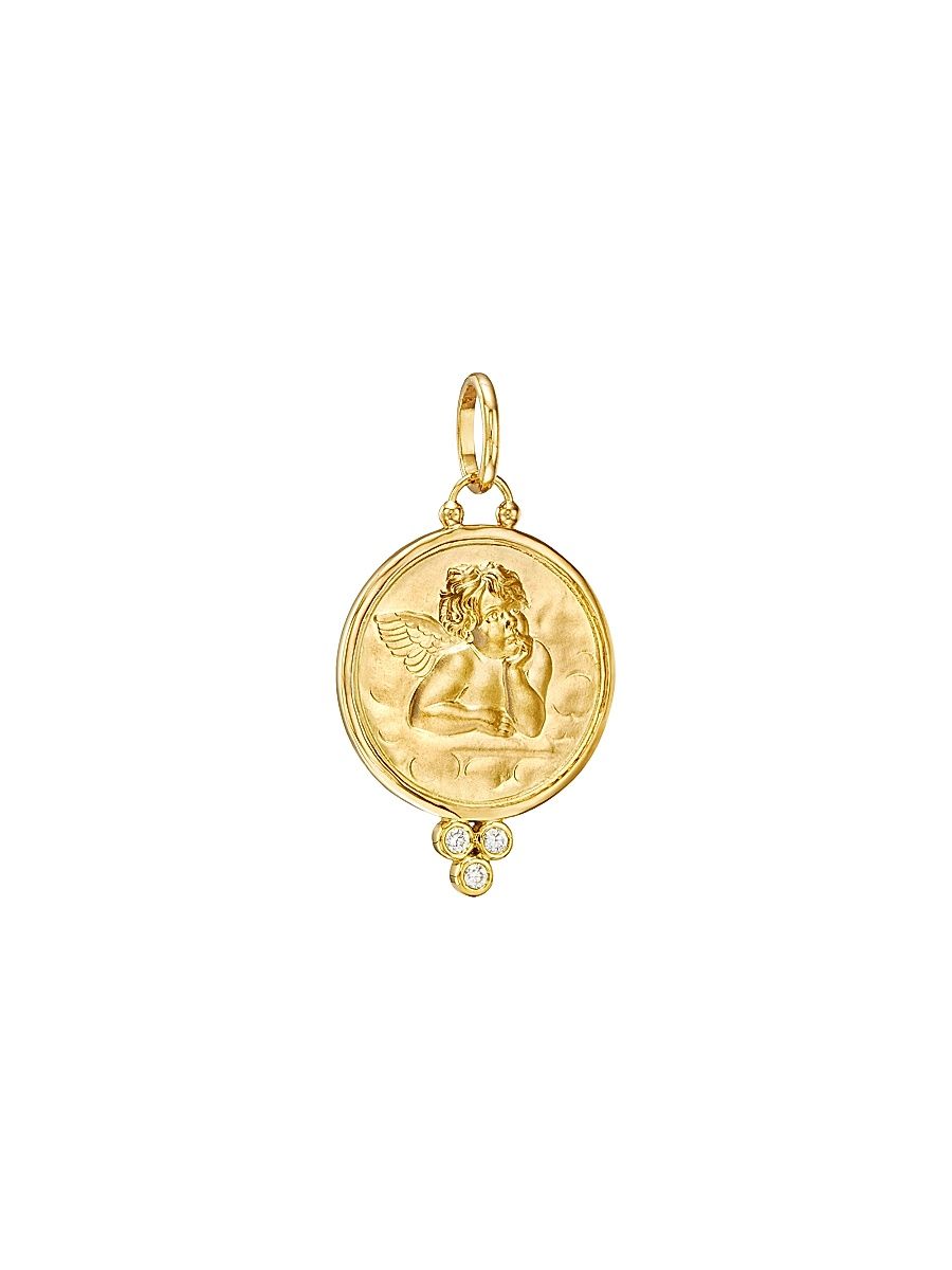 Women's Florence86 Angel Diamond & 18K Yellow Gold Large Pendant - Yellow Gold