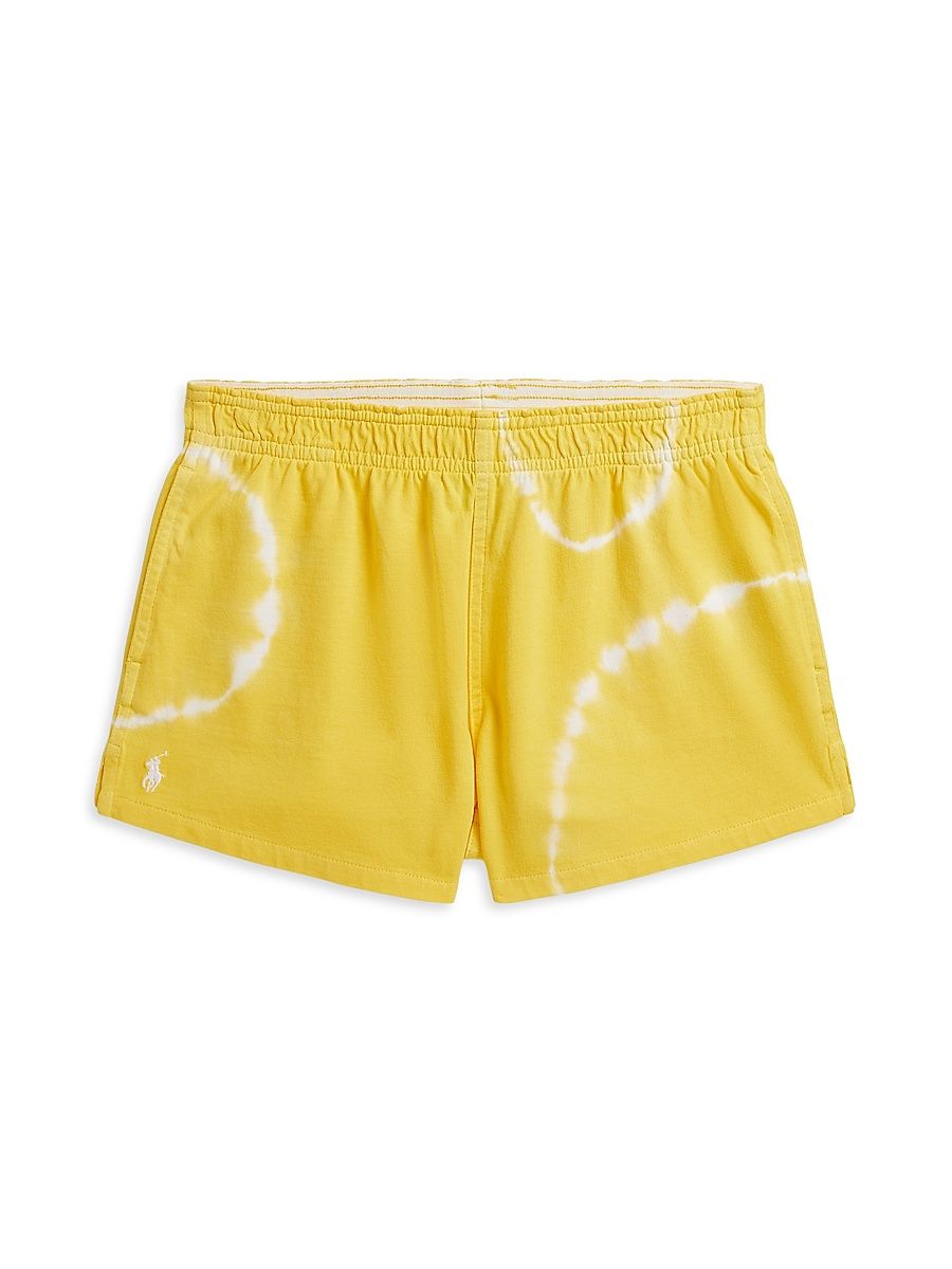 Little Girl's & Girl's Tie-Dye Cotton Shorts - Signal Yellow Tie Dye - Size 7
