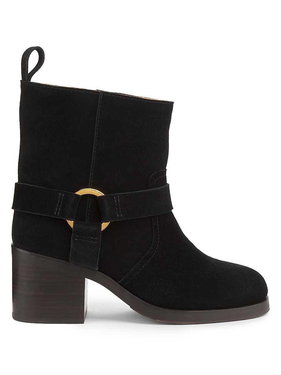 Women's Hailey 65MM Suede Ankle Boots - Black - Size 10