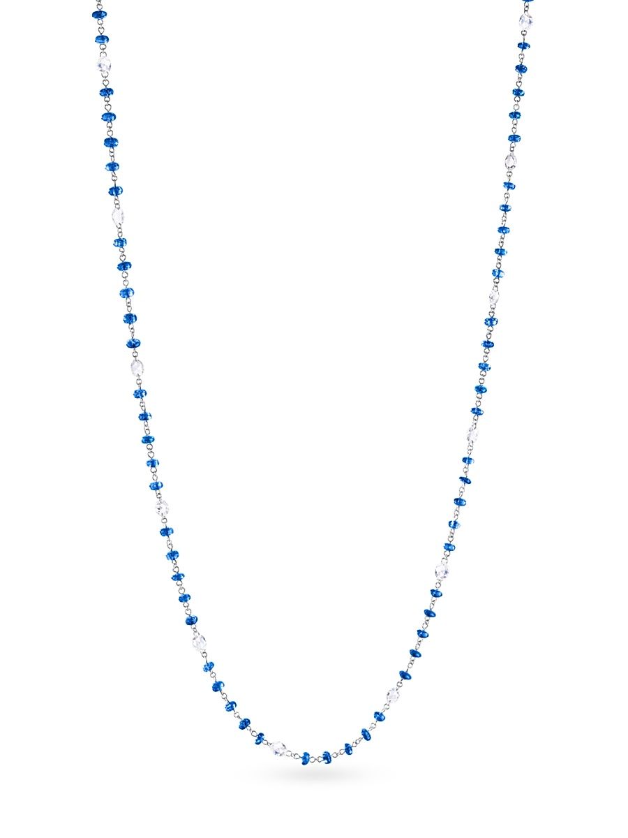 Women's Ethereal 18K White Gold, Blue Sapphire & 2.13 TCW Diamond Necklace - White Gold