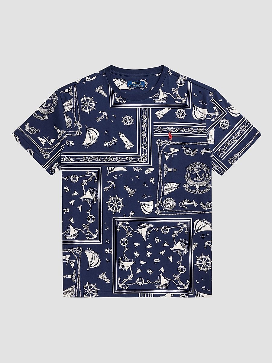 Men's Classic-Fit Bandana Jersey T-Shirt - Naut Bandana Patchwork - Size XXL