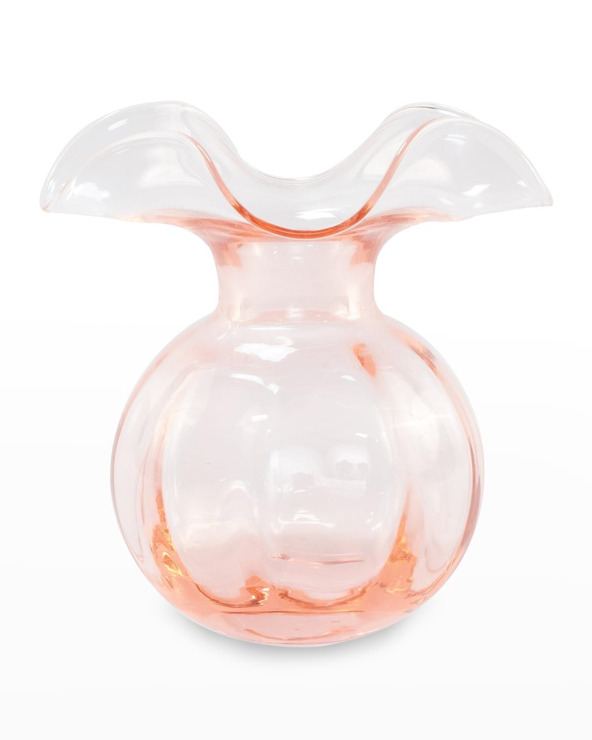 Hibiscus Glass Pink Medium Fluted Vase
