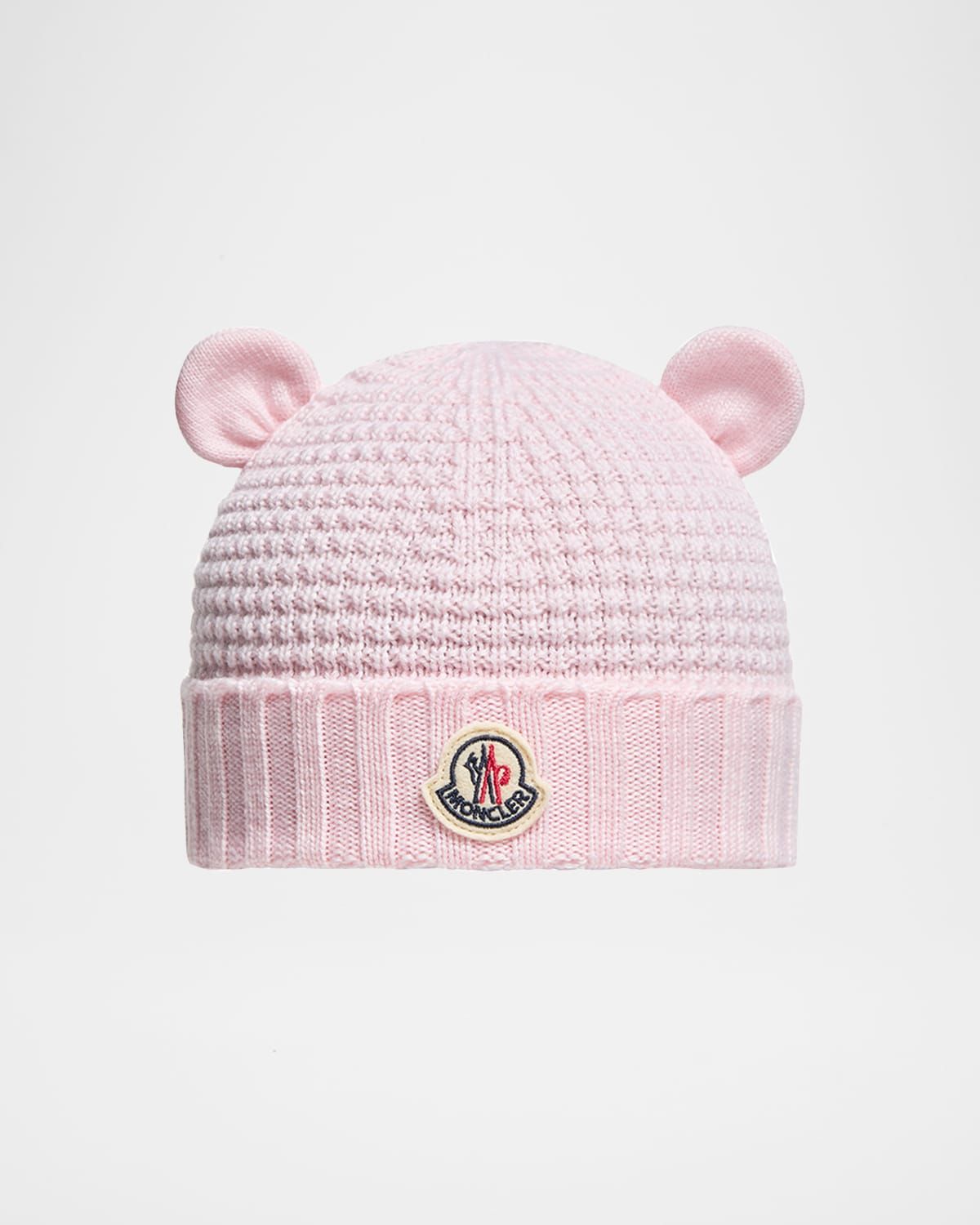 Kid & apos;s Teddy Bear Ears Wool Waffle Knit Beanie