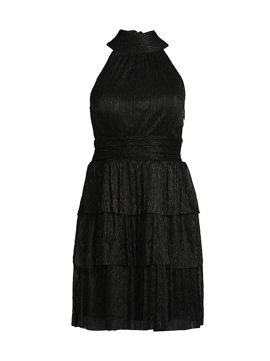 Women's Wyn Halter Minidress - Noir Metallic - Size 8