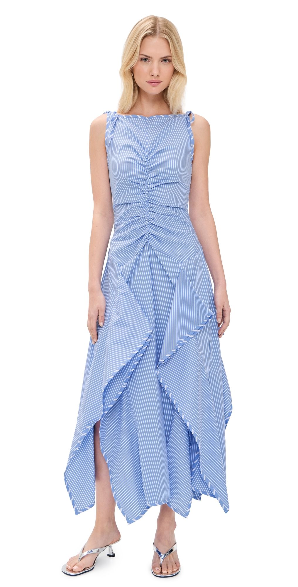 AKNVAS Morgan Poplin Dress Blue Stripe 0