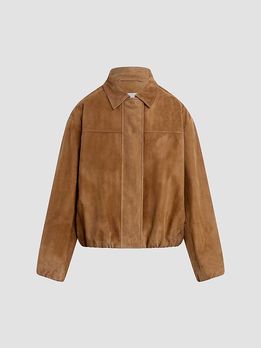 Women's The Bella Suede Bomber Jacket - Nutmeg - Size XS