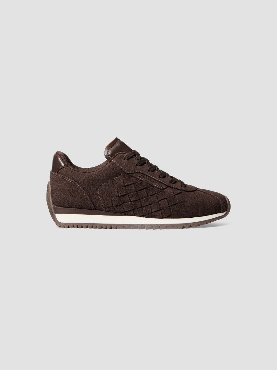 MICHAEL Michael Kors Women's Rhodes Suede Low-Top Sneakers - Chocolate - Size 11