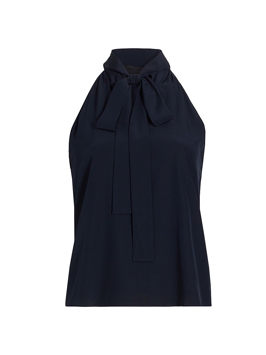 Women's Zelie Silk Halter Top - Midnight - Size 12