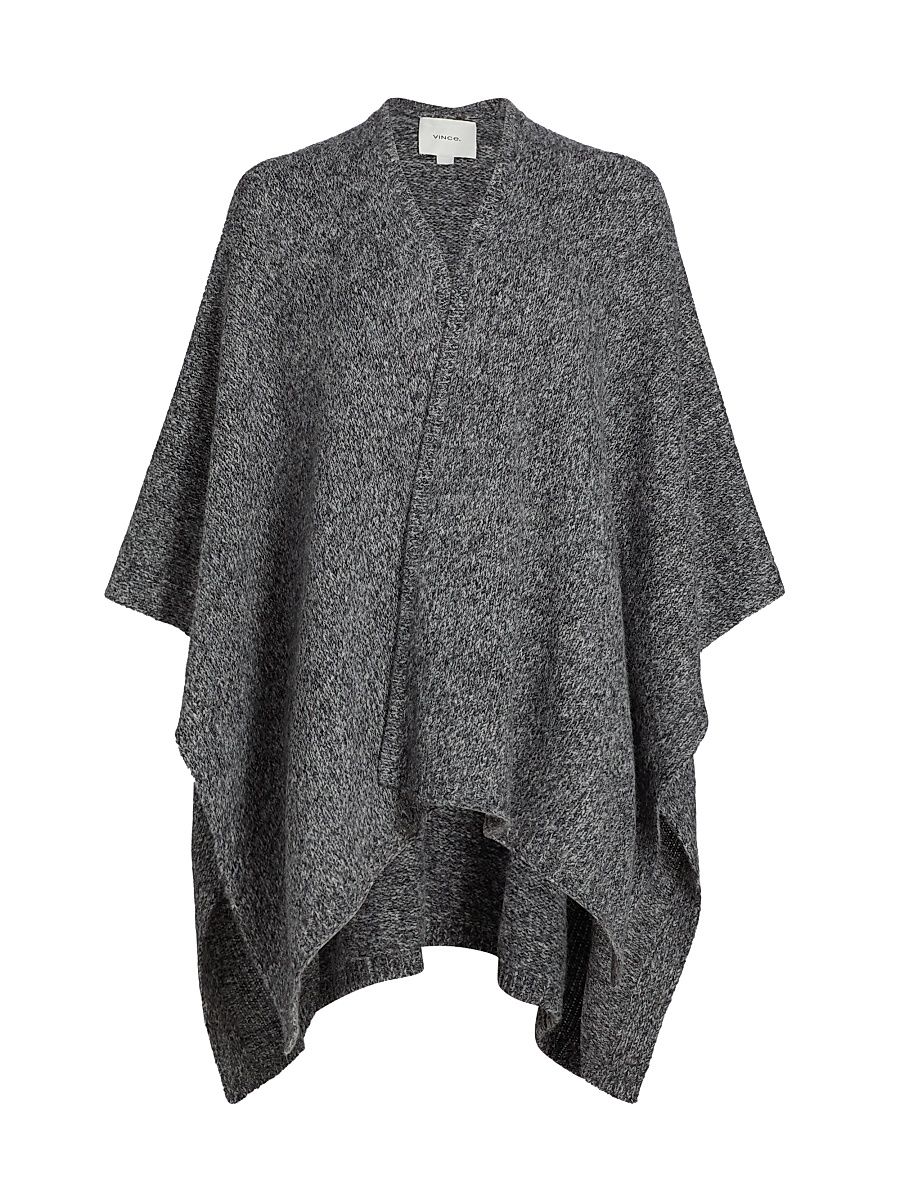 Women's Alpaca-Blend Cape - Medium Grey