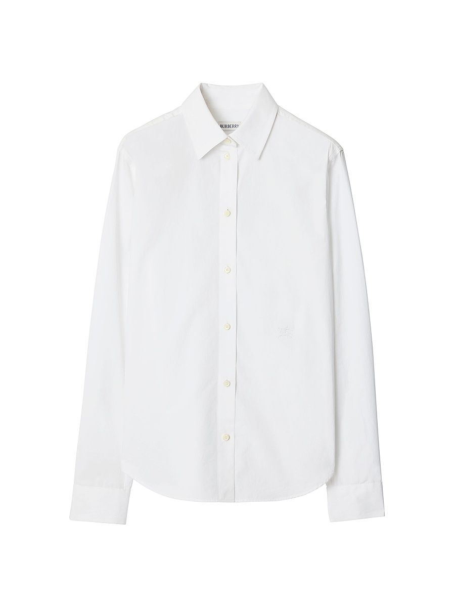 Women's Elora Cotton Poplin Regular-Fit Shirt - White - Size 14
