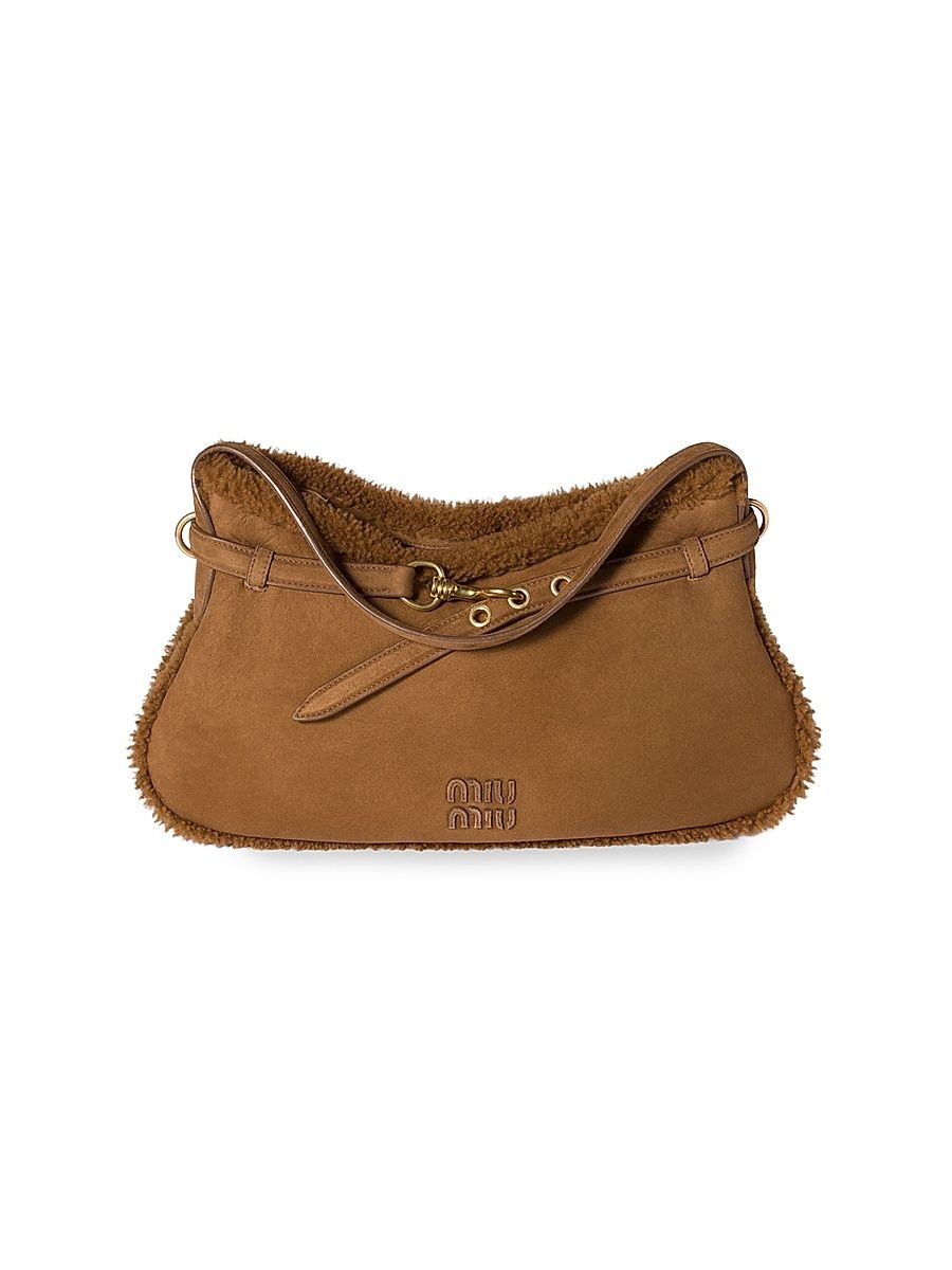 Women's Aventure Shearling Shoulder Bag - Brown