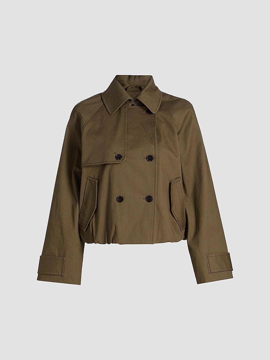 Women's Jett Double-Breasted Trench Coat - Olive - Size XS