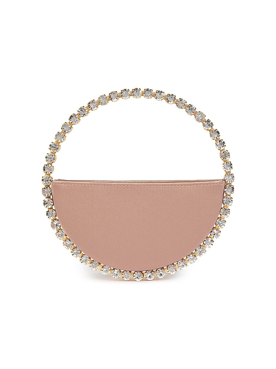 Women's Eternity Embellished-Handle Satin Clutch - Beige