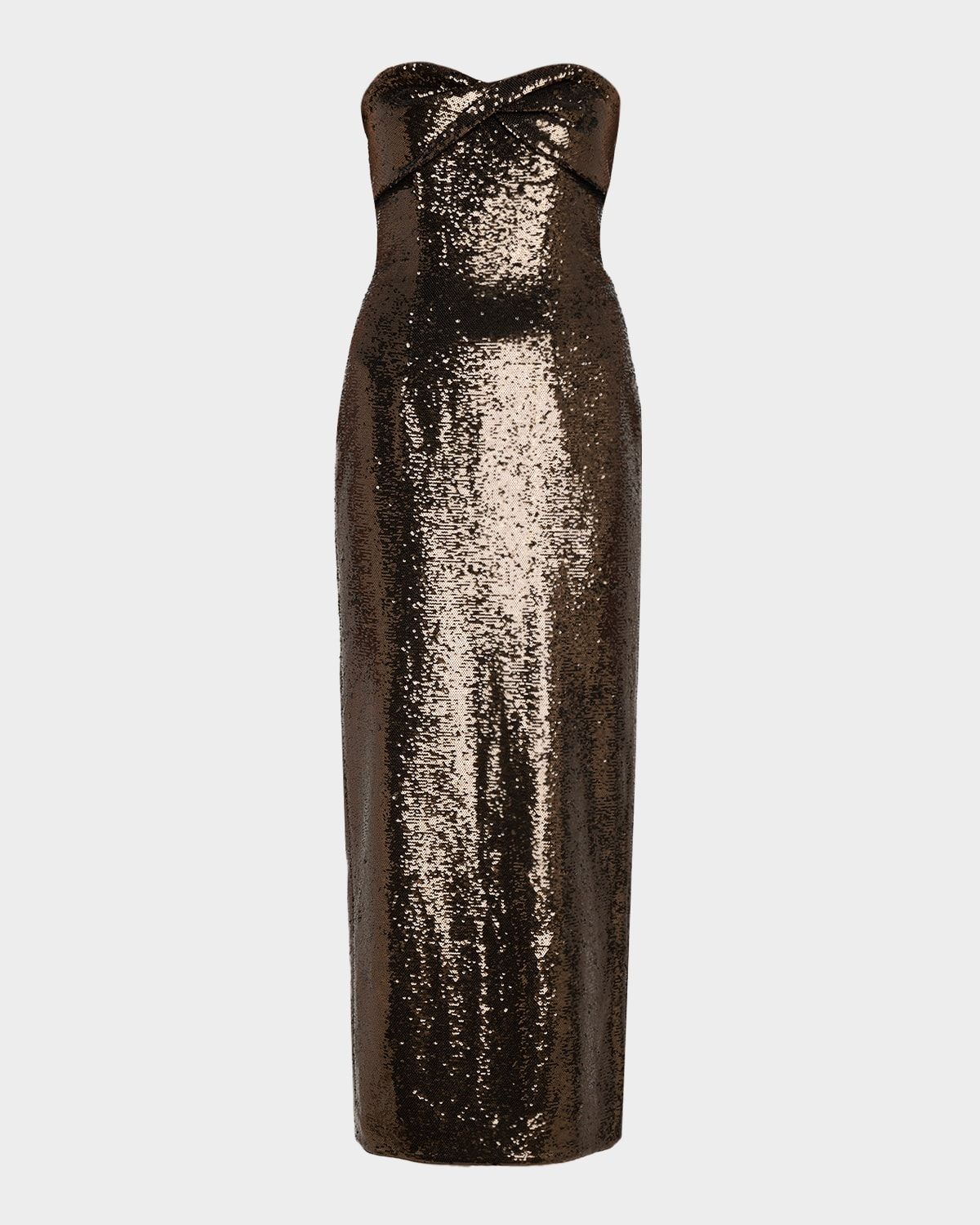 Twist Drape Sequined Ankle Dress