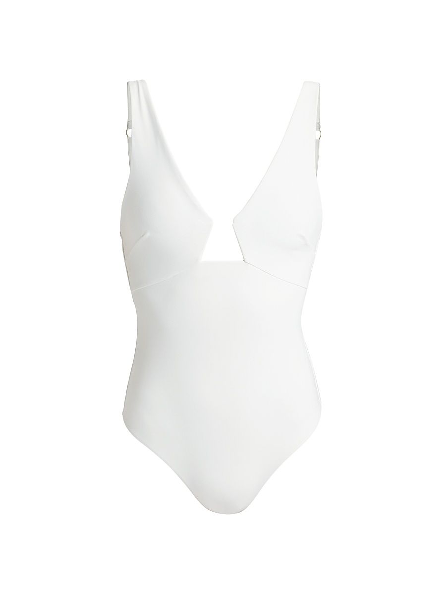 Women's Coco Wire-Front One-Piece Swimsuit - Ivory - Size 8