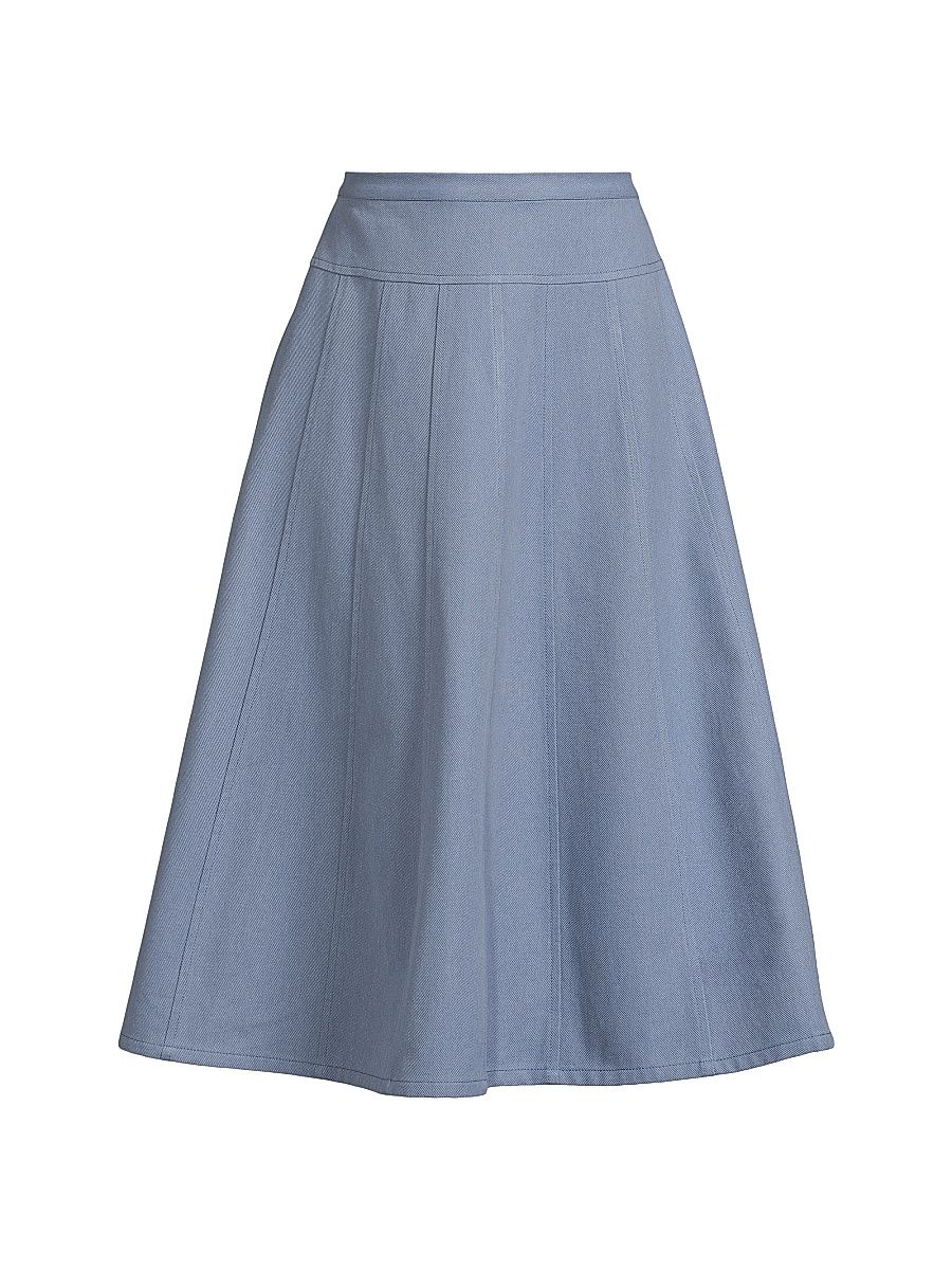 Women's Everyday Tropics Seamed Full Midi-Skirt - Slate Blue - Size XL