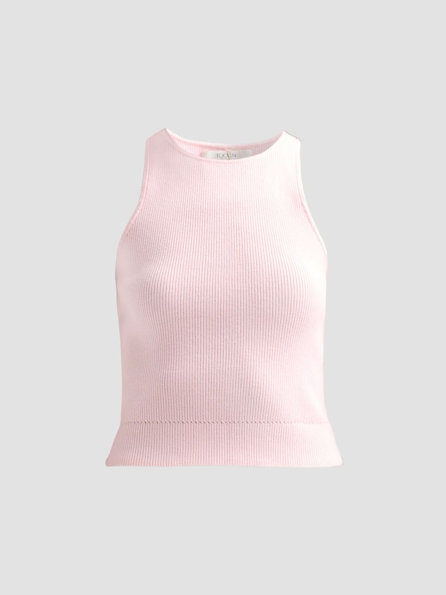 Toccin Women's Avery Rib-Knit Racerback Tank Top - Petal - Size XS