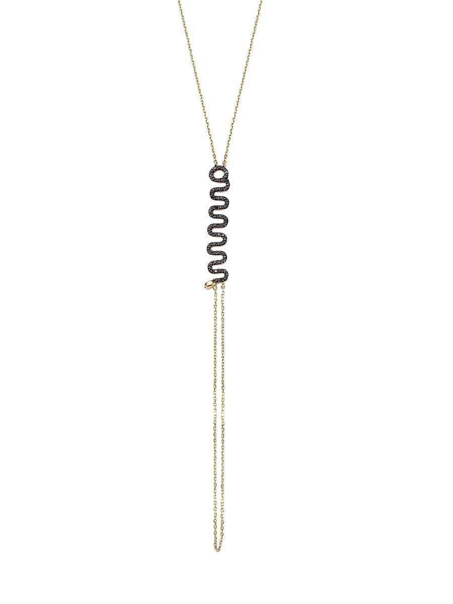 Women's Eve 14K Yellow Gold & 0.35 TCW Black Diamond Kundalini Hand Bracelet - Gold