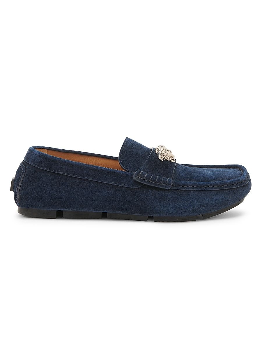 Men's Medusa Suede Driving Loafers - Navy - Size 7