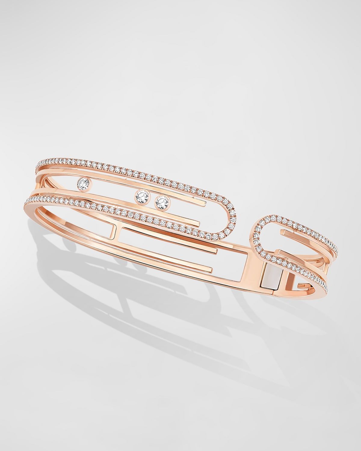 MOVE 10TH 18K PINK GOLD DIAMOND BANGLE BRACELET