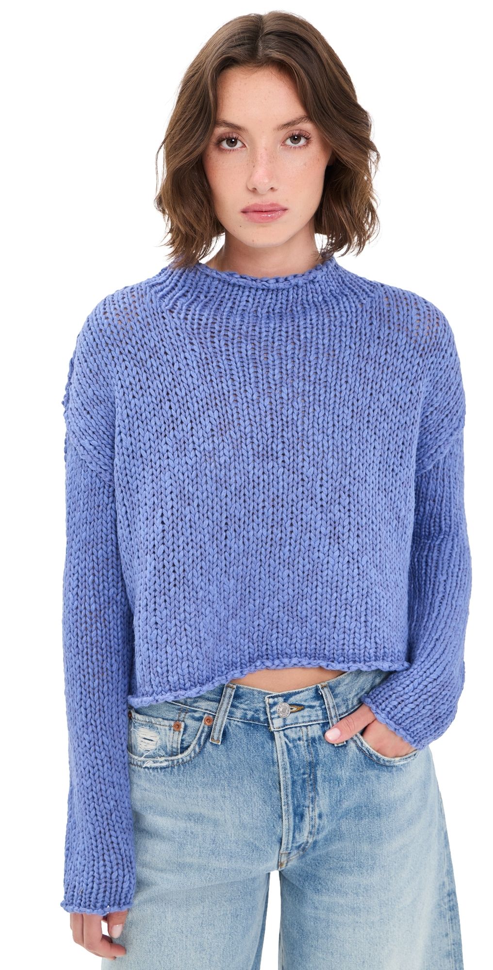 Free People Opal Sweater Peri Blue M
