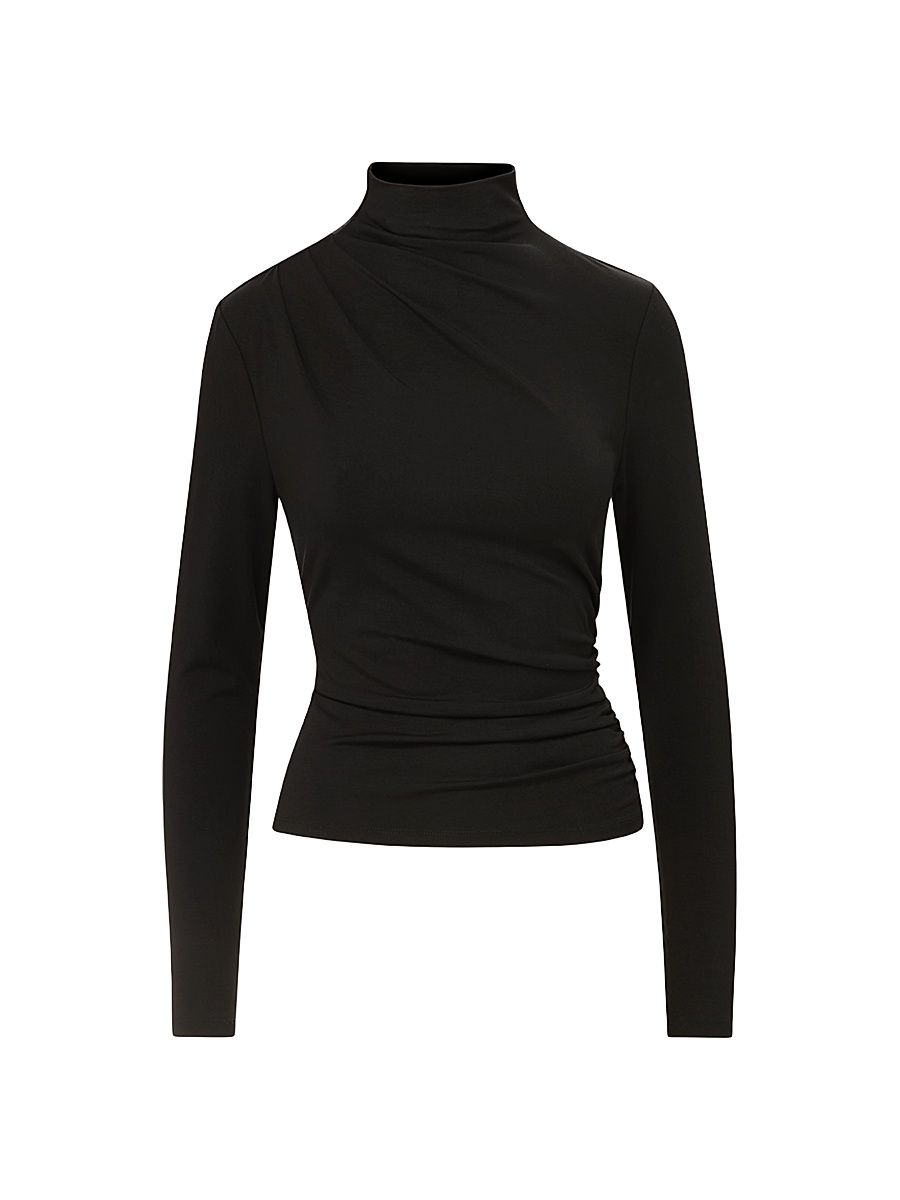 Women's Mylie Gathered Top - Black - Size XS