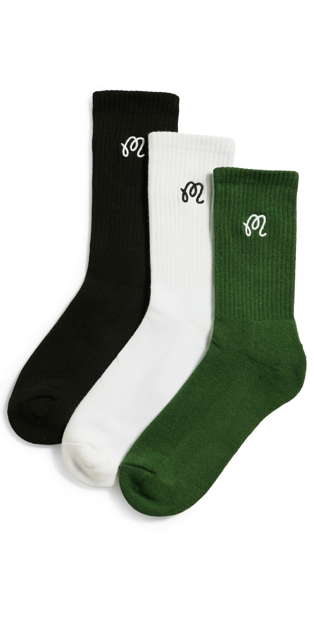 Malbon Golf Crew Socks 3 Pack Multi One Size