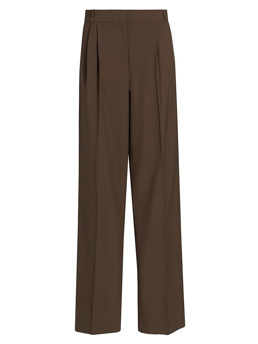 Women's Signature Tailored Wool Trousers - Forest - Size 8