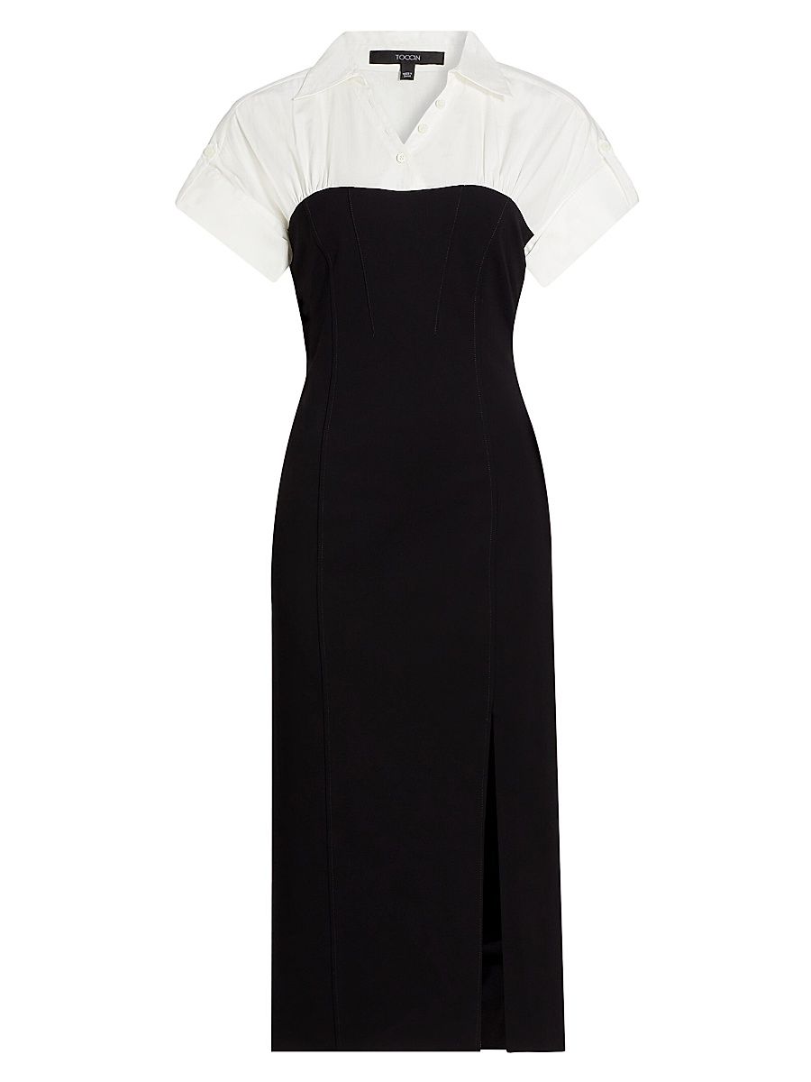 Women's Jasmine Cotton-Blend Short-Sleeve Midi-Dress - Jet Optic - Size 4