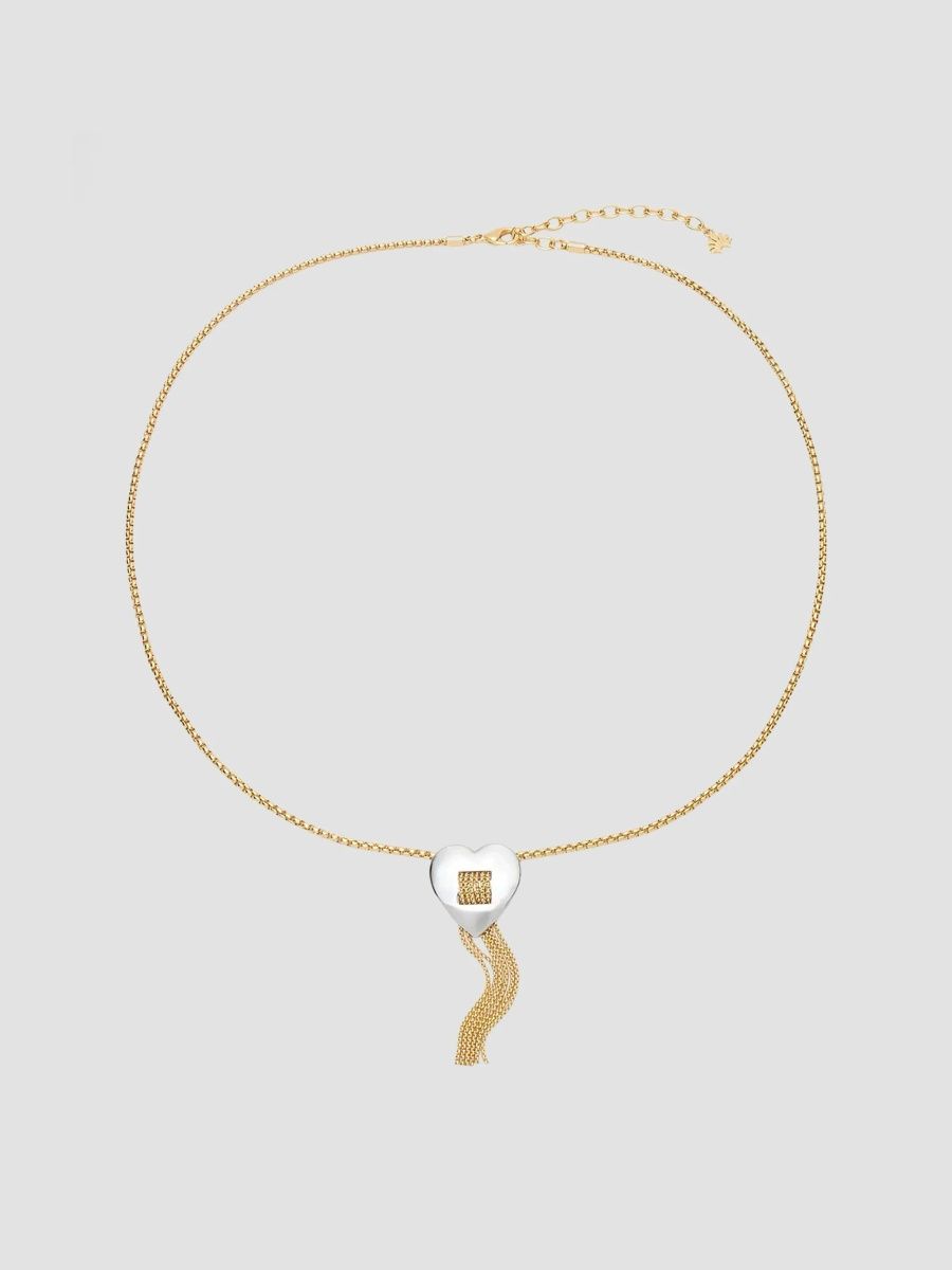 Lele Sadoughi Women's Desert Metal Sweetheart Two-Tone Fringe Pendant Necklace - Desert Metal