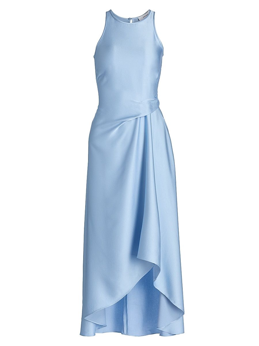 Women's Micah Bias Drape Midi-Dress - Blue - Size 14