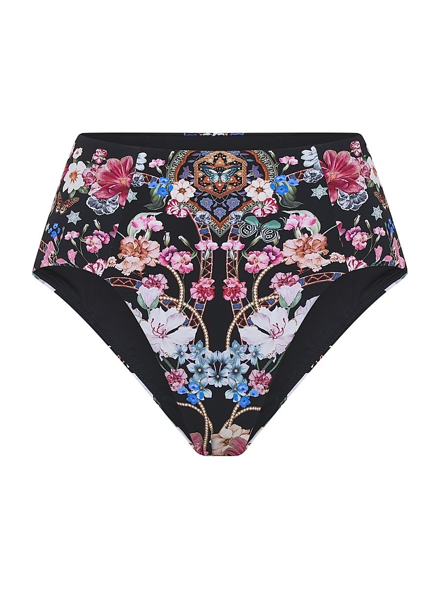 Women's High-Rise Paneled Bikini Bottoms - Midnight In Monserrate - Size XS