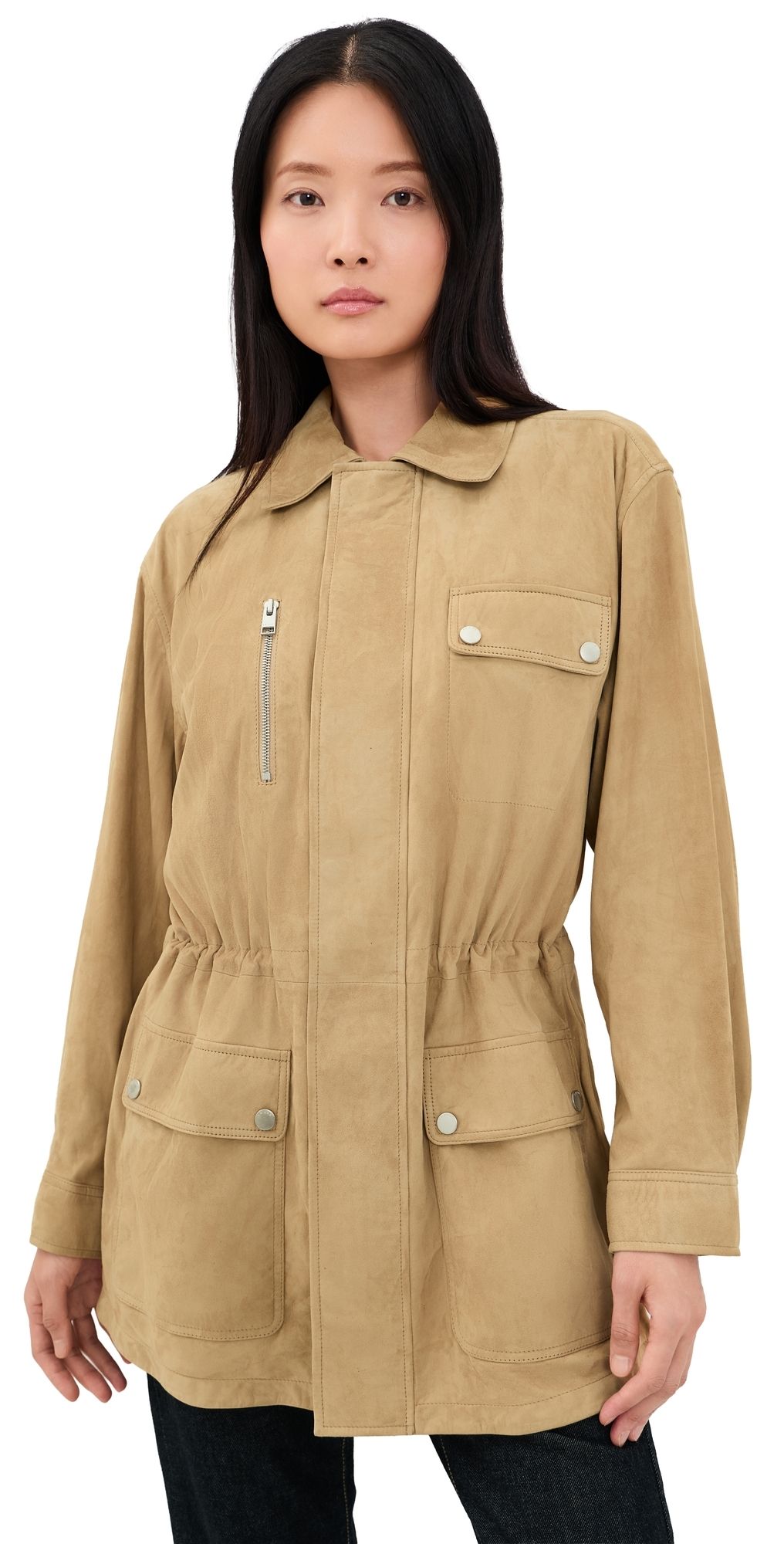FRAME The Suede Safari Jacket Fawn M