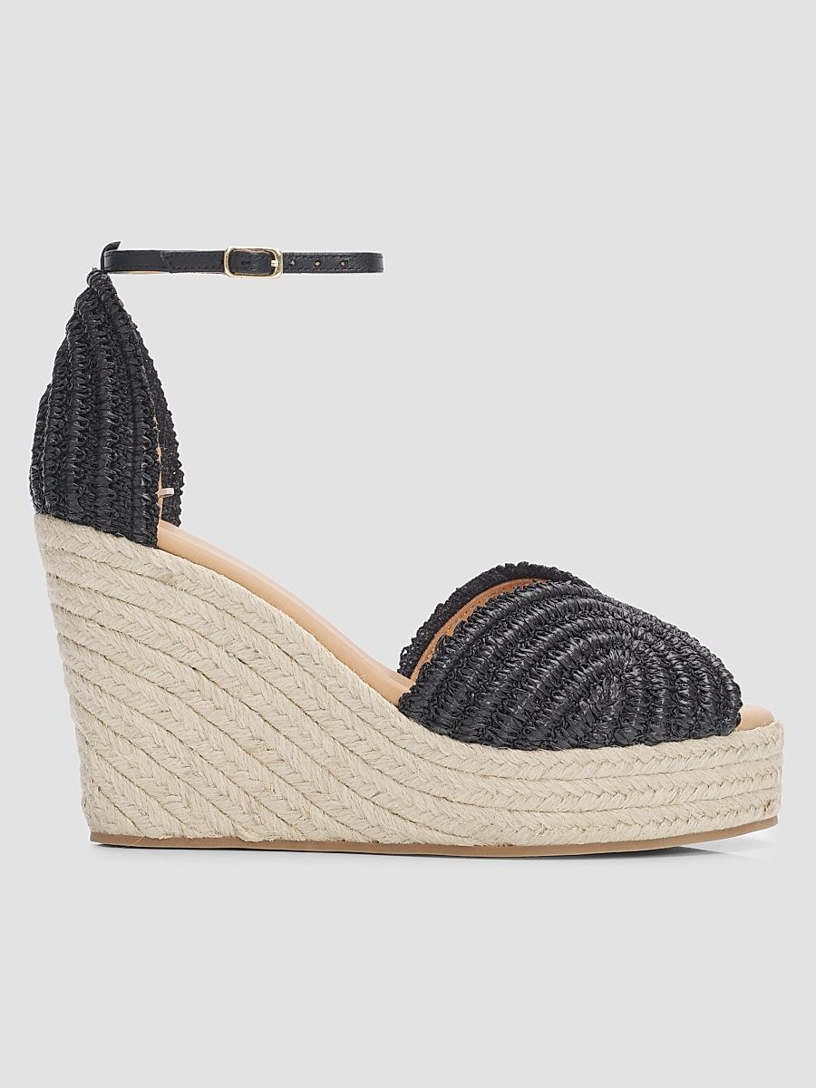 Women's Ava Platform Wedge Espadrilles - Black - Size 11