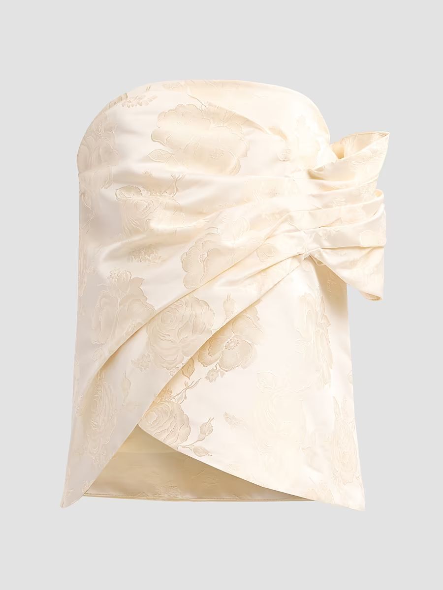 Women's Gathered Flower Sash Top - Cream - Size 6