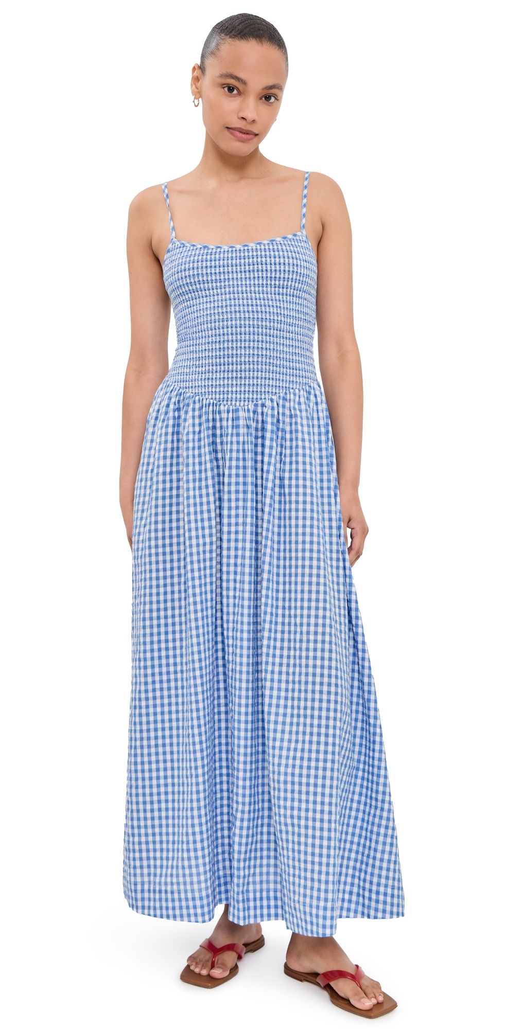 LSPACE Misha Midi Dress Morning Gingham M