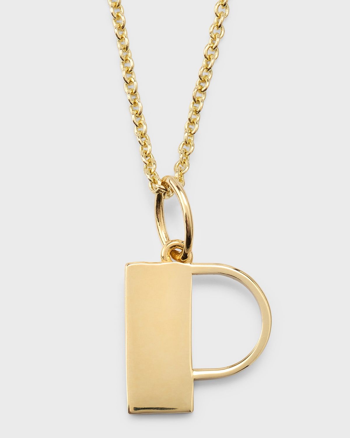 14K Pure Block Initial Necklace