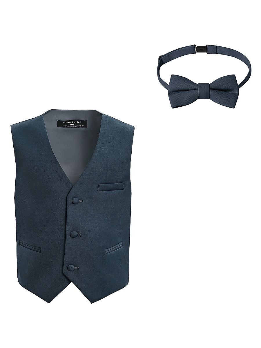 Little Boy's & Boy's Vest and Bow Tie Set - Navy - Size 16