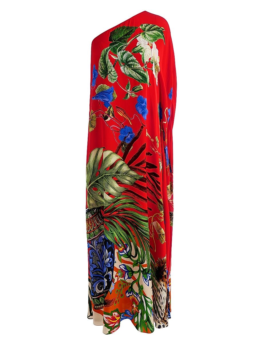 Women's Linn Floral One-Shoulder Maxi Dress - Riviera Chili Pepper - Size 12