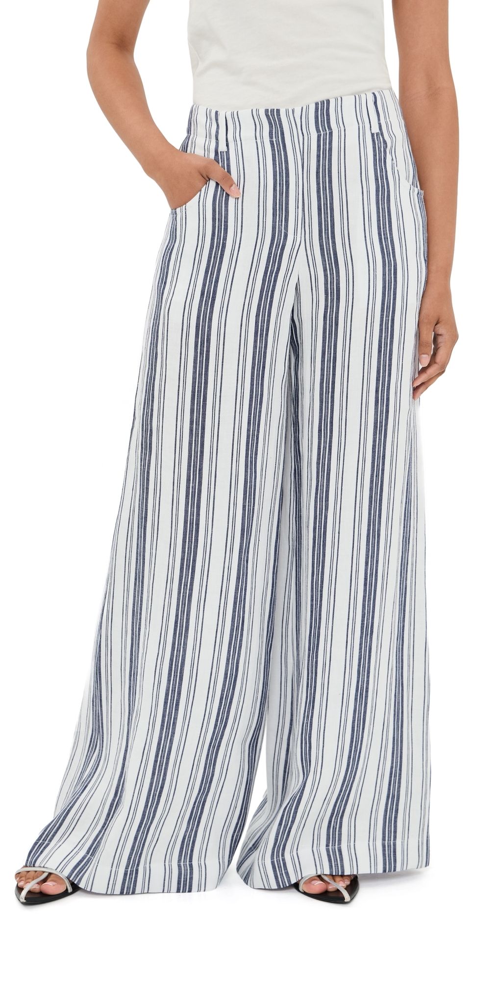 TWP Demie Pants IVORY / NAVY 4